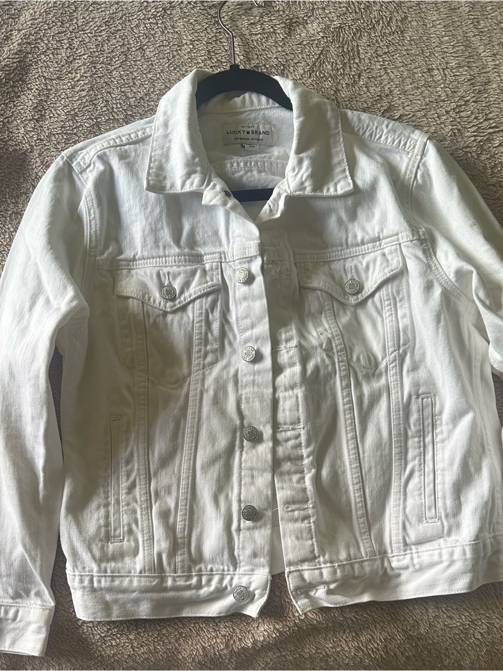 Lucky Brand White Denim Trucker Jacket